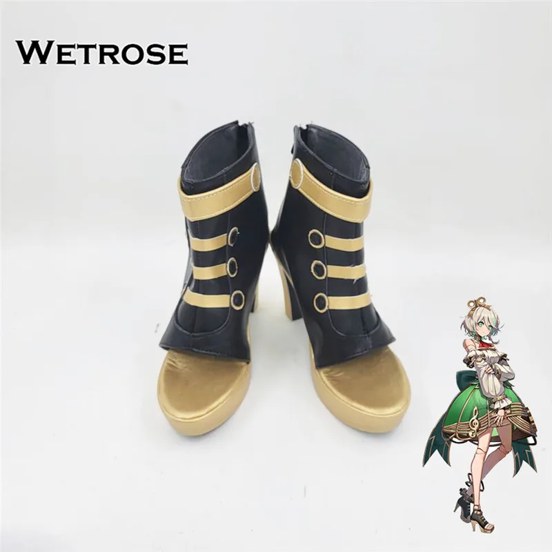 【Wetrose】In Stock Cecilia Immergreen Cosplay Shoes Hololive EN Justice Otomos Cece CC Sandals Heels Full Set Wig Halloween Xmas