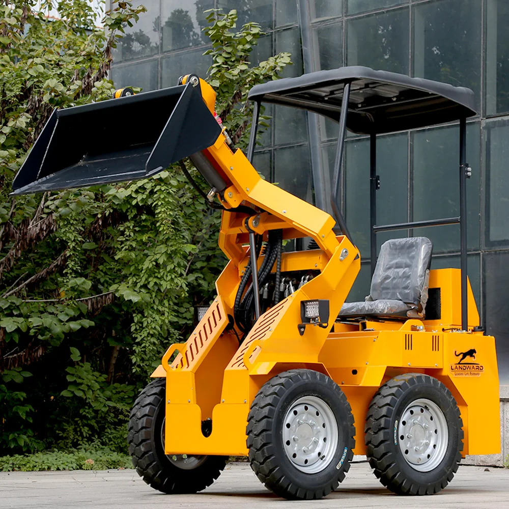 

24HP Mini Skid Steer Loader Multi-Purpose Ride-On Loader Wheeled/Tracked Mini Skid Steer Loader With Attachments Landward Custom