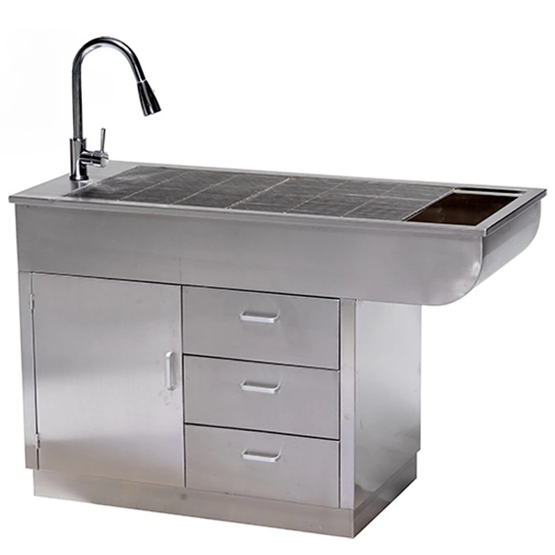 

OSCAT Useful Veterinary Medical Equipment Wet Disposal Table 304 Stainless Steel Multi-functional Pet Operating Table