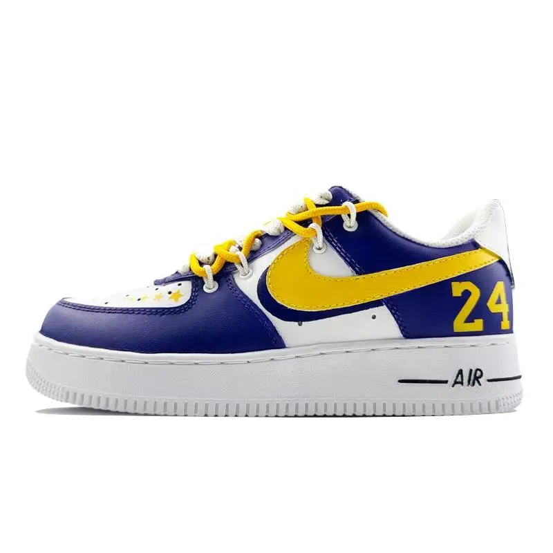 

[Custom Men's NBA Lakers purple]Nike Air Force 1 Low Low-Top Skateboard Shoes Men's Purple