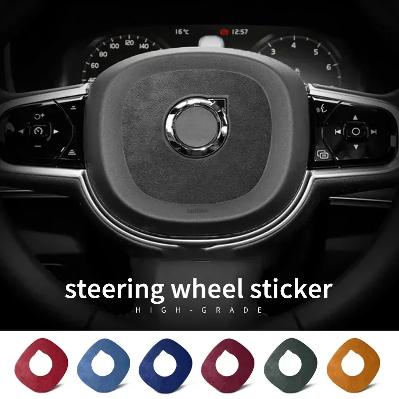 

Top Suede Dedicated Steering Wheel Center Panel Car Sticker Decal Cover Stickers For Volvo S60 V90 V60 S90 XC60 XC40