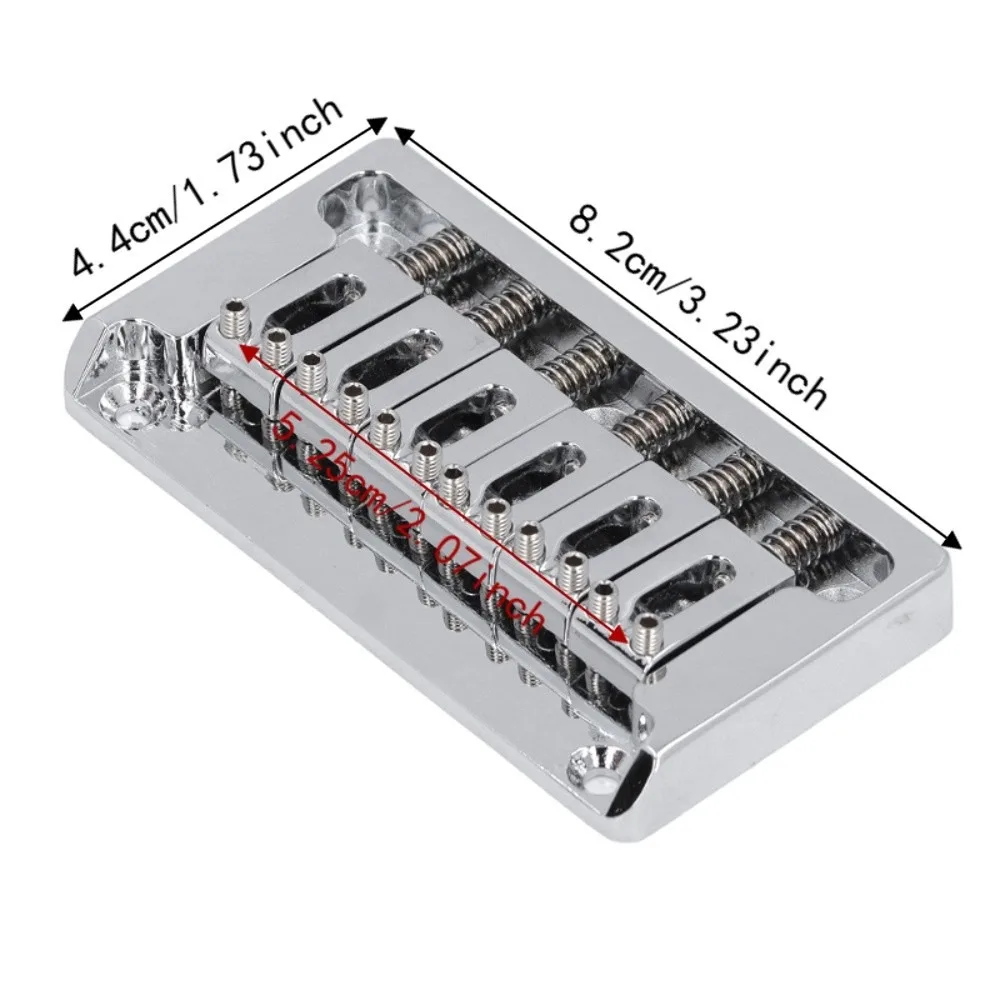 Zinc Alloy Electric Guitar Bridge 52.5mm Width Black/Silver/Golden Hardtail Guitar Bridge Enhanced Tuning Stability