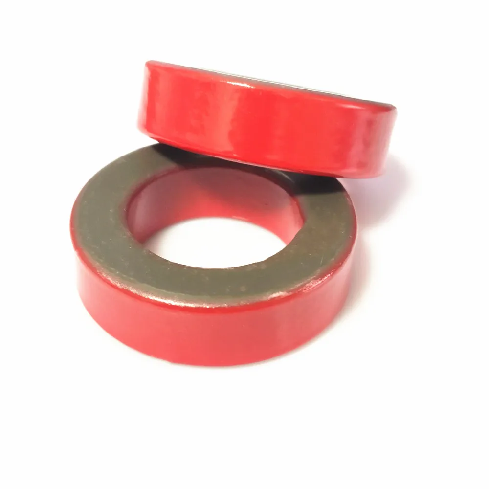 T200-2ความถี่ Carbonyl Iron Powder Core เหล็กแม่เหล็กแม่เหล็กเฟอร์ไรต์แหวนสีแดงสีเทา51*32*14มม.