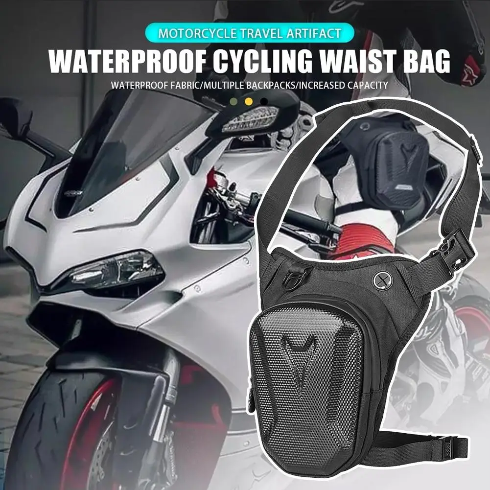

Motorcycle Drop Leg Bag For Men Ride Cycling Casual Waist Bag Fanny Pack Travel Hiking Climbing Outdoor Pocket Waterproof X9O4