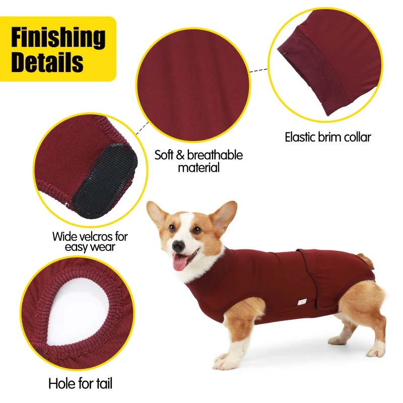 2Pcs Dog Recovery Suit Post-Operative Vest Pet After Surgery Abdominal Wound Puppy Surgical Clothes Wear Substitute Dog Clothes