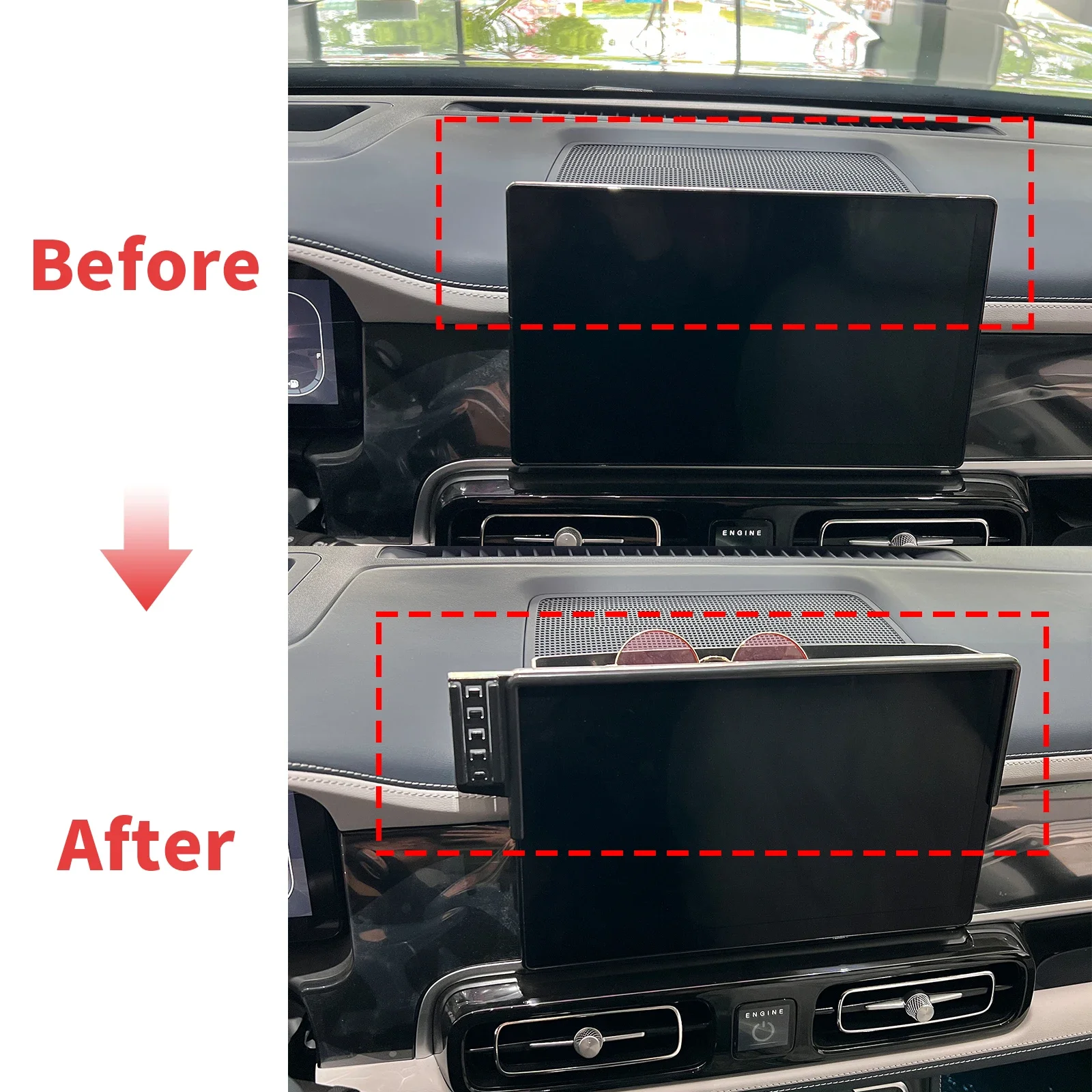 يصلح ل BAIC BJ60 2025 2024 2023 بكين BJ60 مخصص صالح حامل هاتف جبل قاعدة شاشة لوحة القيادة لا الحفر سيارة ​ ​   اكسسوارات