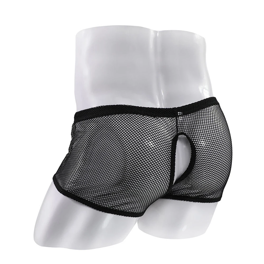 Open Crotch Briefs Men Mesh See Through Underwear Porn Panties Exposed Cock Underpants Bare Buttocks Shorts