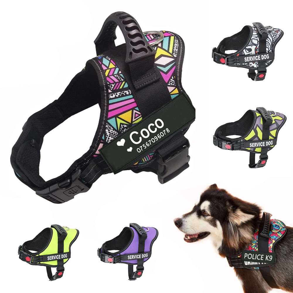 HUNDBELEUCHTET Bunte Hundegeschirrweste, anpassbare Anhänger, reflektierendes Hundehalsband, kein Ziehen, sicheres Training, Spazierengehen, Hundeklettern – Detail 1