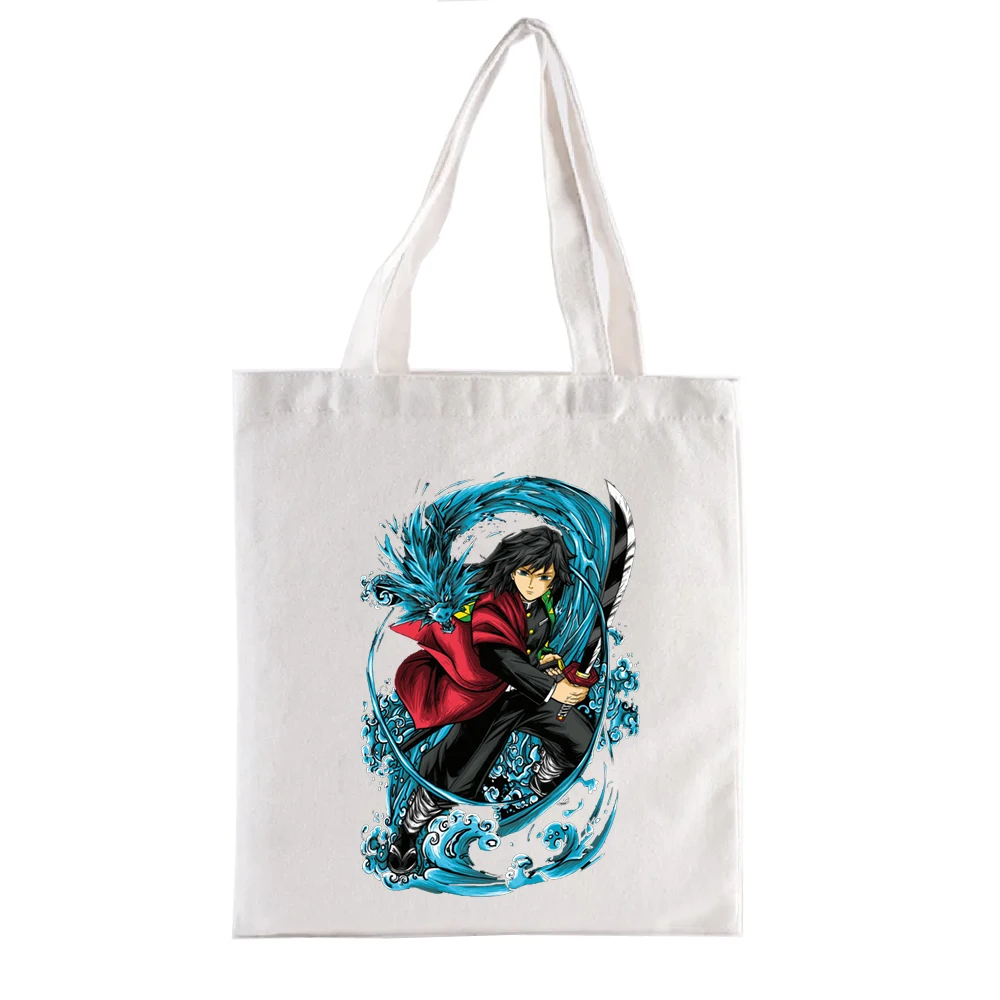 Tomioka Kimetsu No Yaiba Graphic Tote Bag Demon Slayer Print Shoppong Bags Women's Handbags for Women Funny Totebag Shopper Eco