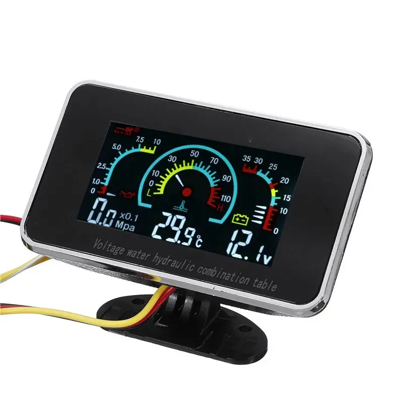 AU28-3X 3 In1 LCD Car Digital Gauge Voltmeter/Oil Pressure/Water Temp 12-24V Universal