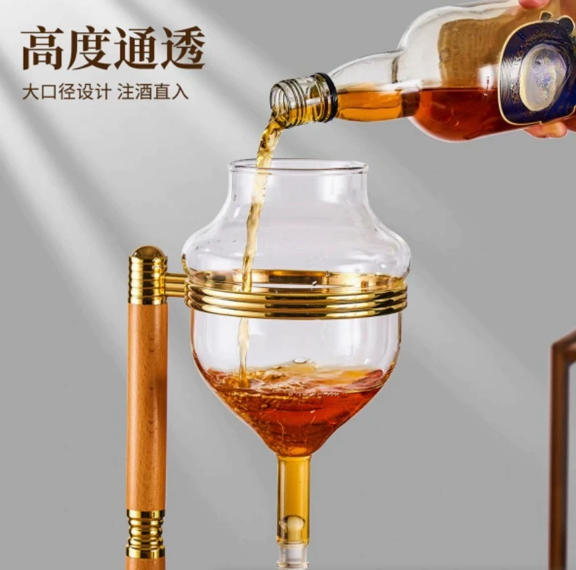 Japanese Cold Sake Glass Decanter with Cups Transparent Cold Sake Chilled Server Sake Pot Dispenser for Birthday Wine Party