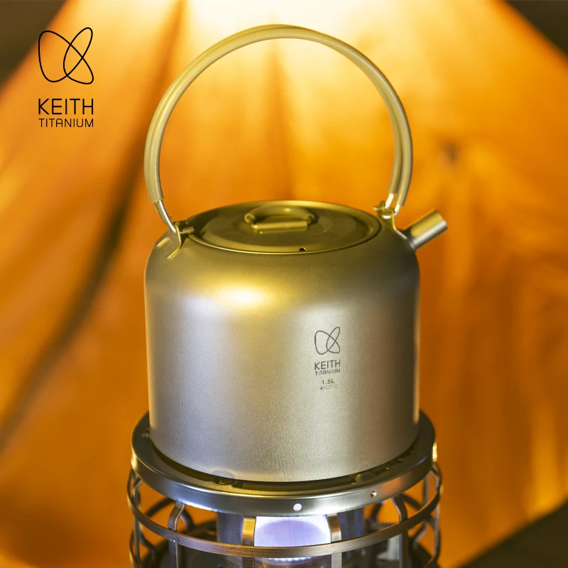 Portable Outdoor Titanium Tea Set 15L Water Kettle Travel Coffee Pot Keith Brand Simple Style Camping Cooking Drinking Utensils