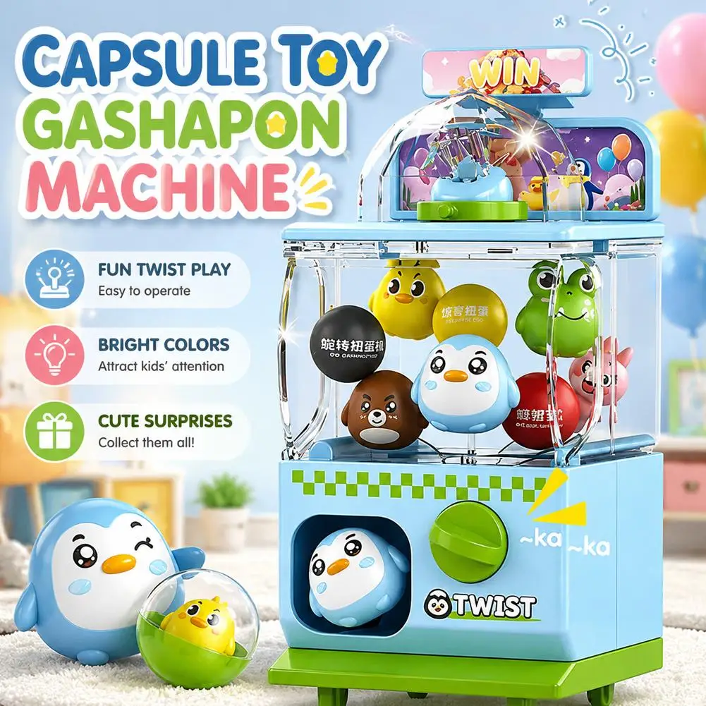 Mini Gashapon Machine Kids Toy Capsule Dispenser Tabletop Game For Indoor Play Birthday Holiday Gift And Daily Fun Activities