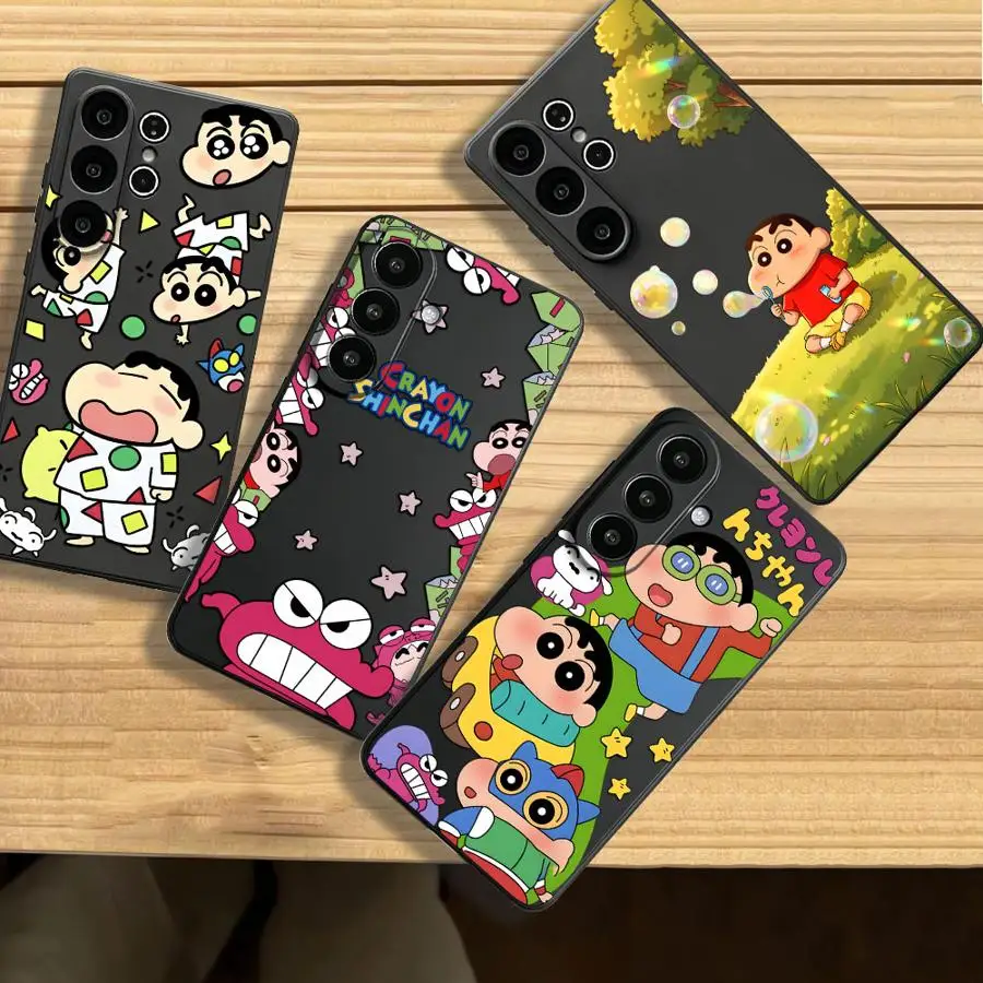 Funny Cartoon Shin-Chan Case for Samsung Galaxy S26 Ultra S25 Plus S23 S20 S10 S9 S24 S21 FE Note 20 8 9 10 S26+ S25+ Phone