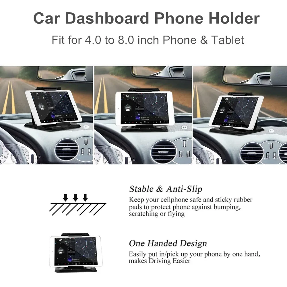 Phone Car Holder On Dashboard 4.0 to 8 inch Phone Tablet Holders in Car for iPhone XR XS MAX  iPad Mini GPS Car Phone Holder