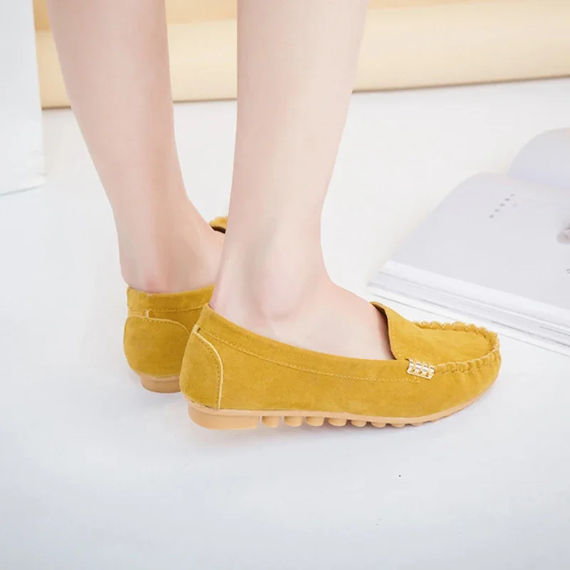 Jesień Kobiety Dorywczo Płaskie Buty Slip on Flat Casual Shoes Slips Miękkie Okrągłe Palce Damskie Loafers Lekkie Kobiece Płaskie Obuwie