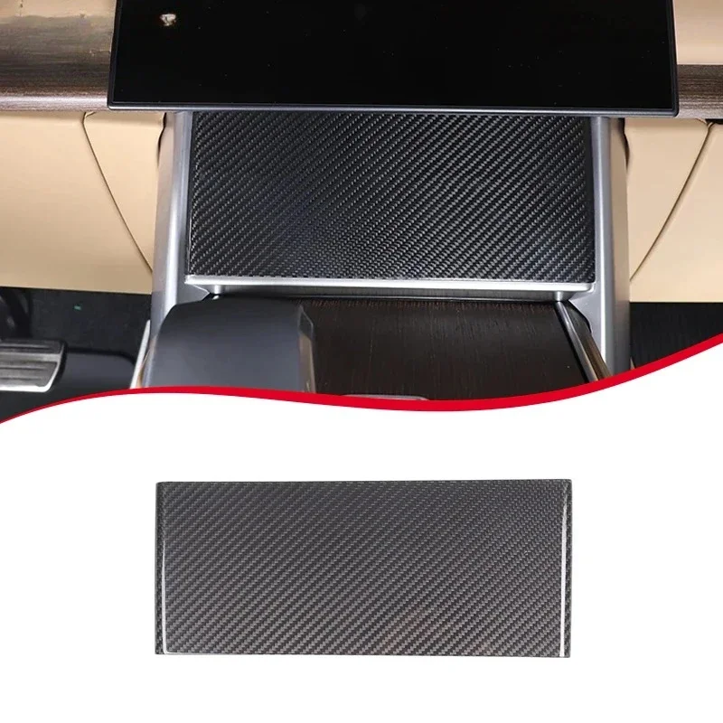 Pour Land Rover Range Rover Vogue 24+ : Accessoires de protection pour écran de navigation central en fibre de carbone véritable (sous protection)