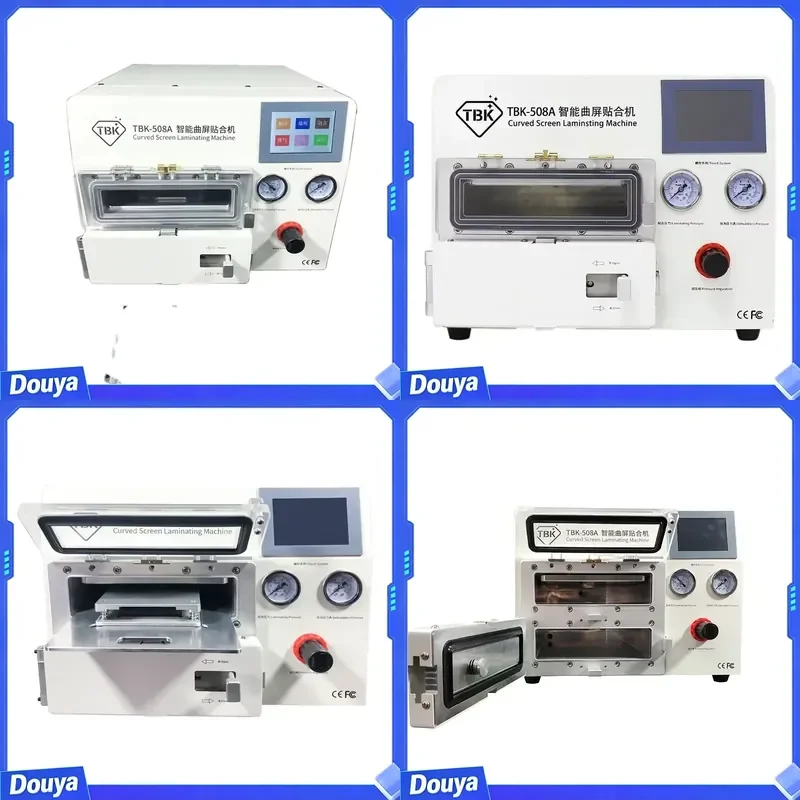 TBK508A Curved Screen Laminating Machine 800W OCA Laminator Bubble Remover LCD Screen Repair Machine for with 4 Moulds