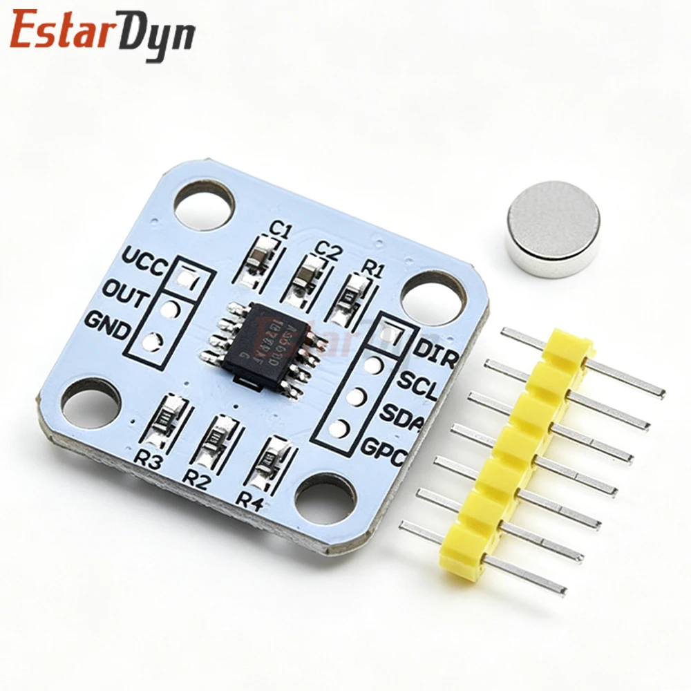 Estardyn AS5600 Magnetic Encoder Module, 12-Bit High Precision Non-Contact Angle Sensor I2C for  Motor Control Robotics