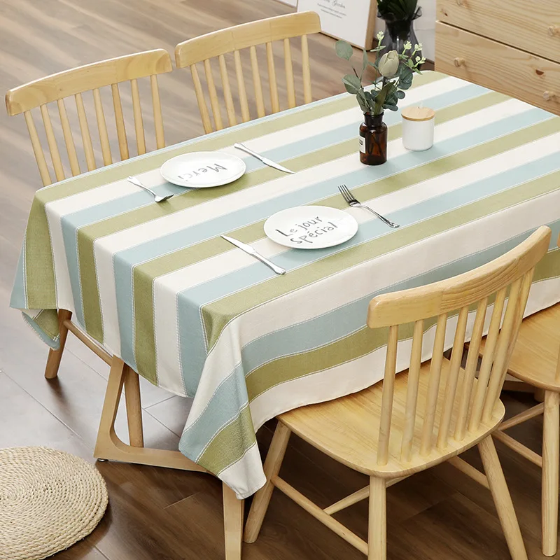 Simple and Fashionable Black and White Striped Rectangular Tablecloth Kitchen Restaurant Decoration Table Waterproof Tablecloth