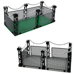 Military Big Iron Mesh Cage Protective Network Barracks MOC Building Blocks Base Fence Assemble Bricks Toys Compatible With LEGO