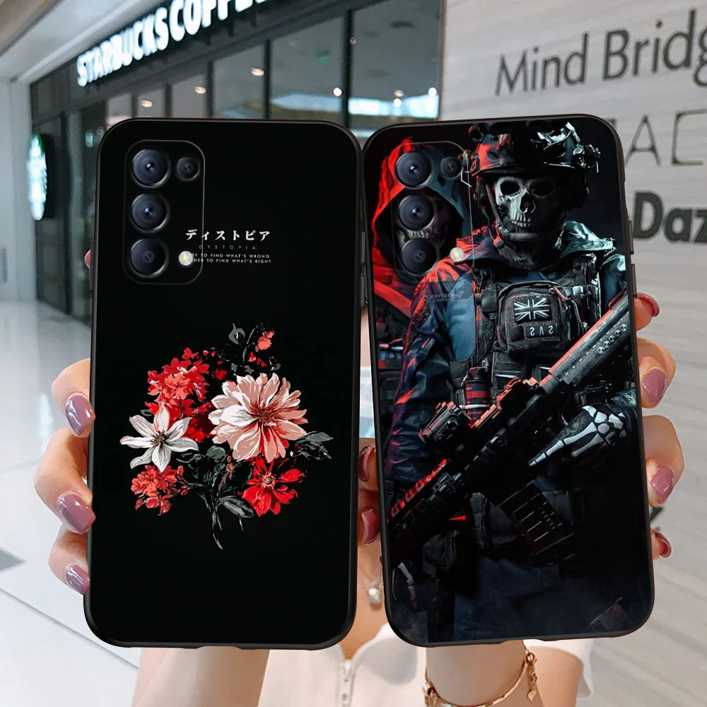 For Oppo Reno5 4G Case 6.4 inch CPH2159 Phone Case Soft Silicon Cover For Oppo Reno 5 4G tpu case cute anime army snake