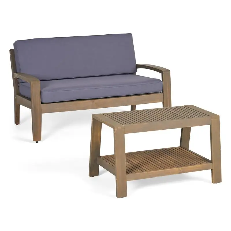 

Outdoor Loveseat & Coffee Table Set - Stylish Patio Furniture for Relaxing Evenings