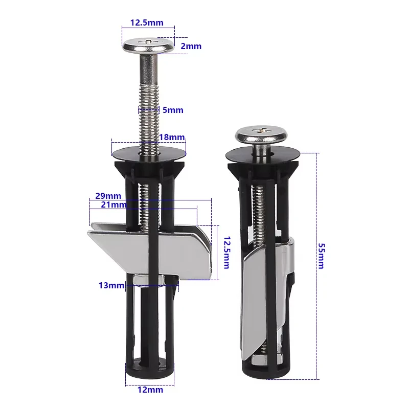 Heavy Duty Toilet Seat Fastener Bolt Kit 2 Sets Universal Stainless Steel Water Tank Toilet Seat Hinges Bolts Screws