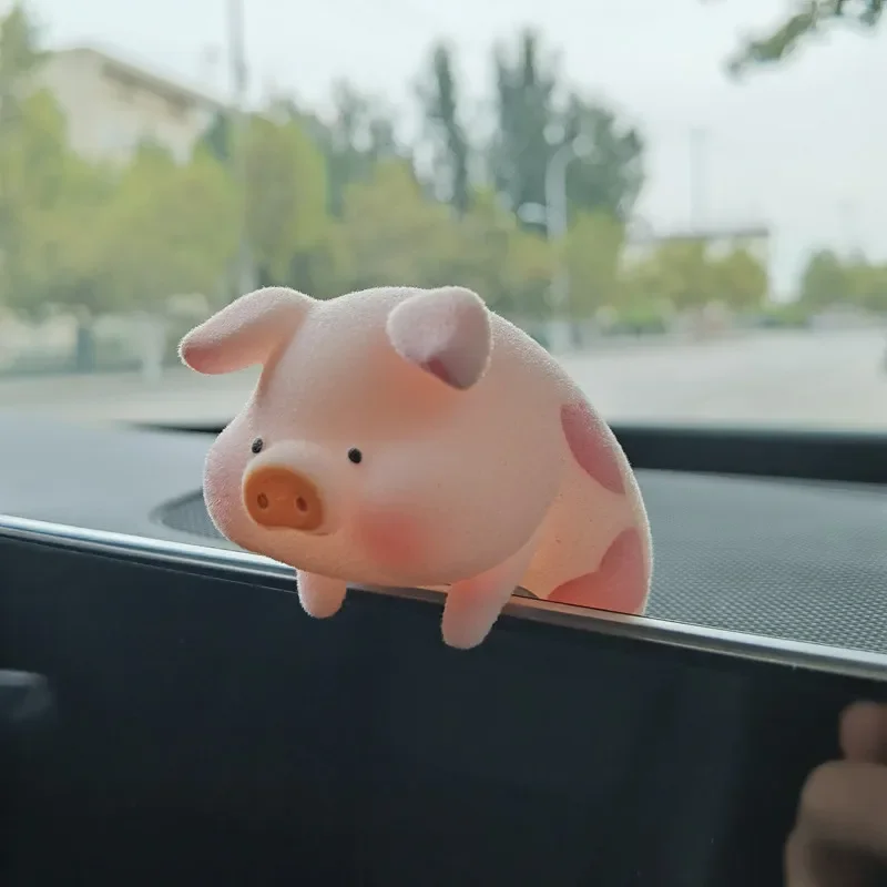 Pingente bonito porco com óculos para carro, espelho retrovisor automático, Swing Pig Coche, Acessórios para decoração de interiores, presente criativo