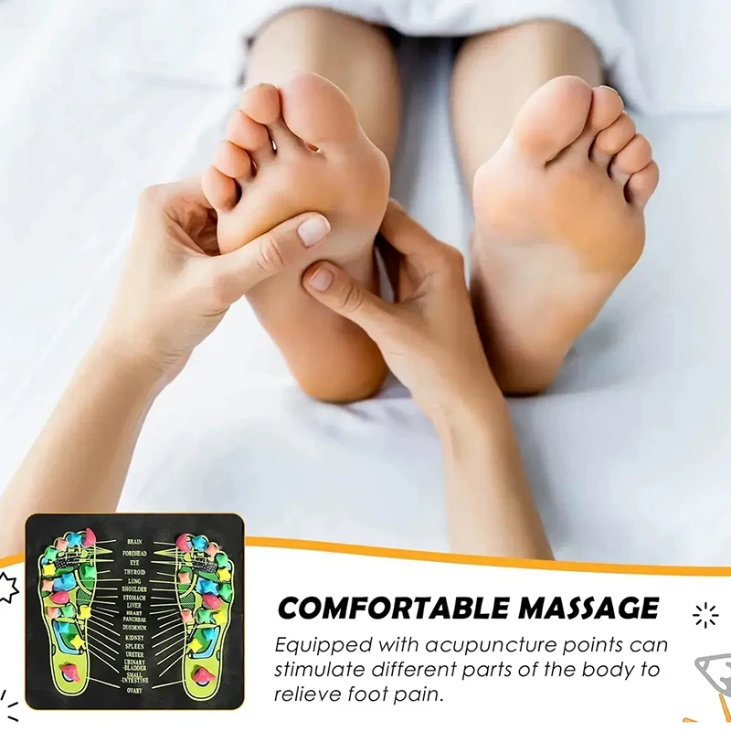 Foot Massage Mat Reflexology Walk Stone Road Acupressure Acupoint Mat For Long Sitting, Elderly & Students