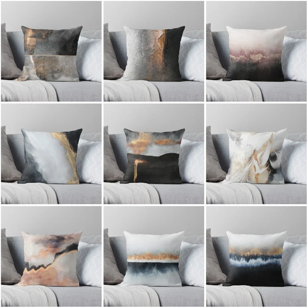 Decorative Home Pillowcase Cushion Cover Nordic 45*45 40*40 50x50cm Modern Living Room Sofa House Abstract Ink