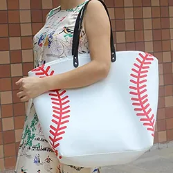 Damen Einkaufstasche Fußball Sport Baseball und Basketball Leinwand Tasche lässig übergroße Strand tasche Utility Shopping und Arbeit Einkaufstasche