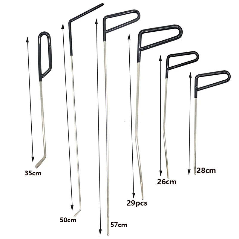 Car Hook Rods Paintless Auto Body Dents Stainless Steel Hands Tools Dent Repair Hail Remover Hooks Rods Kits