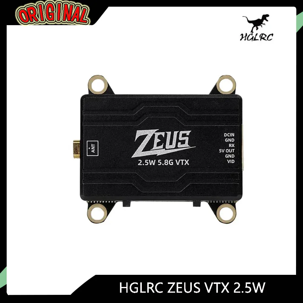 

HGLRC ZEUS 5.8G FPV VTX 2,5 Вт Макс. 40 каналов 6-уровневое охлаждение с ЧПУ 2-6S LiPo для дронов FPV дальнего действия RC Quadcopter