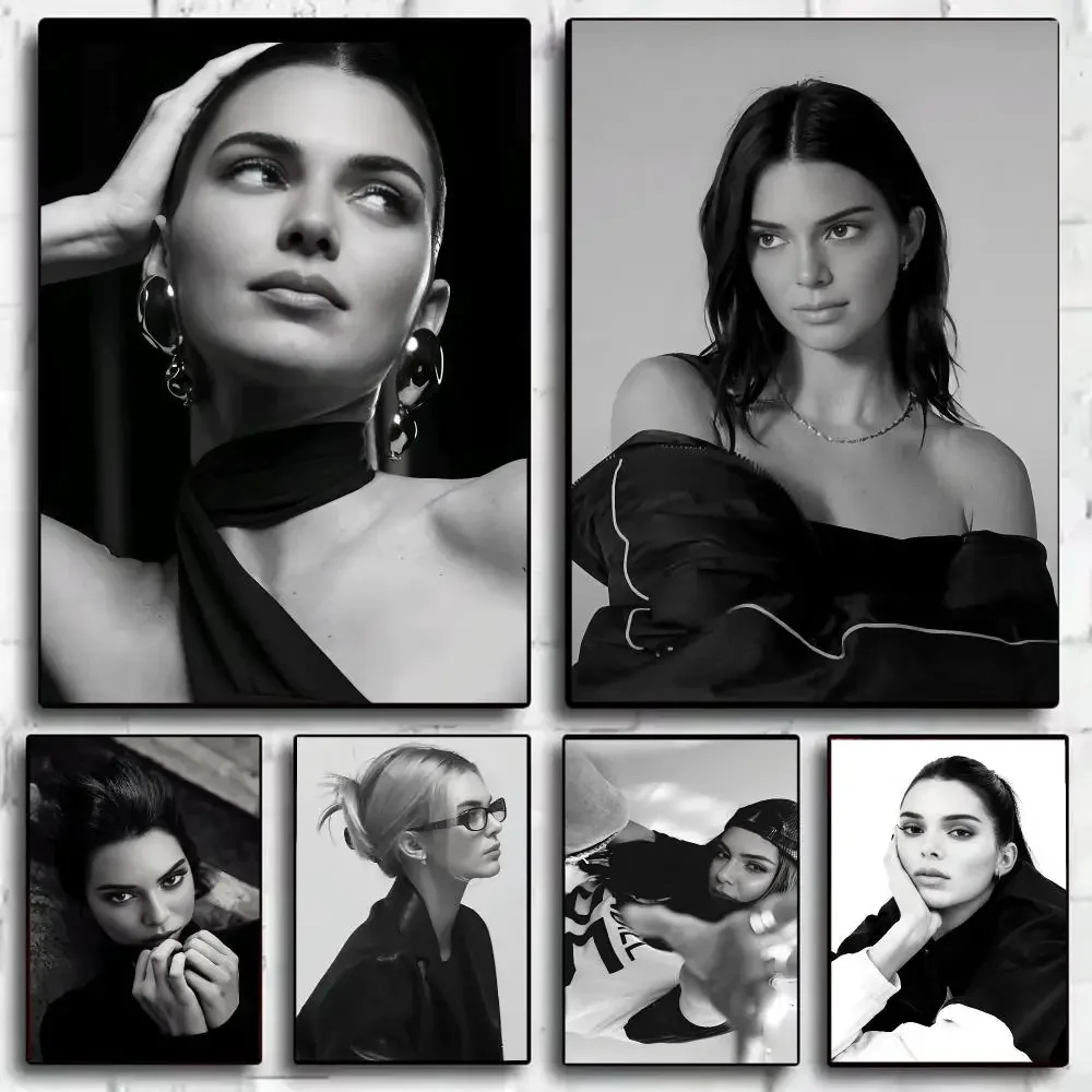 K-Kendall Jenner United States Singer Poster Stickers Painting Self-Adhesive Wall Decals for Bedroom Living Room Home Decor Gift