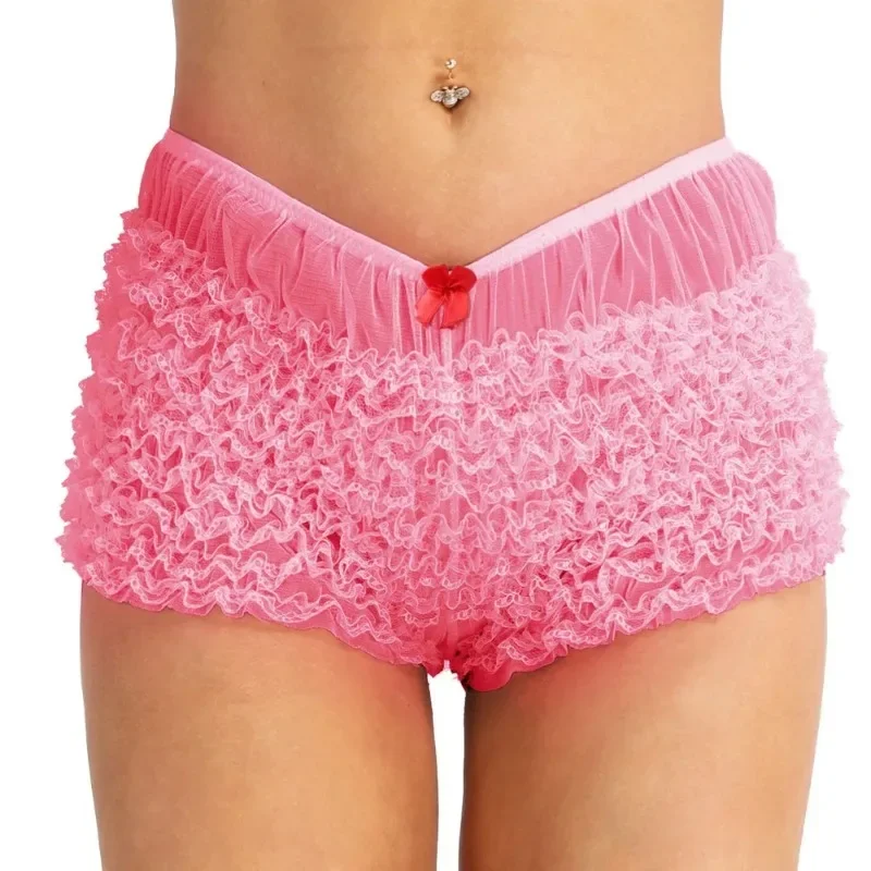 

High Quality Women Ladies Lingerie Ruffled Lace Bloomers Knickers with A Bow Sexy Panties Women's Underwear Underpants YDL24