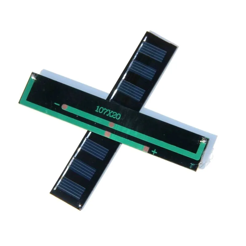 0.3 ワット 4 V ミニソーラーパネル多結晶シリコンポータブル太陽電池 DIY ソーラー充電器 2.4 V バッテリー 107*20*3 ミリメートル 10 個