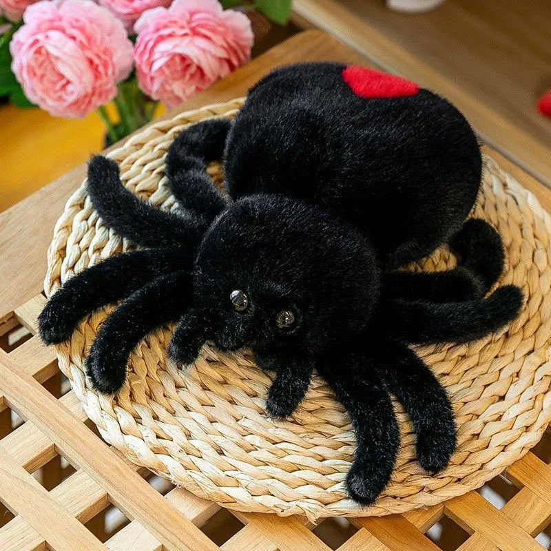 Cute Spider Plush Toy Soft Stuffed Animal with Red Heart Decor in Multiple Colors for Halloween Gift Home Decoration Creativity