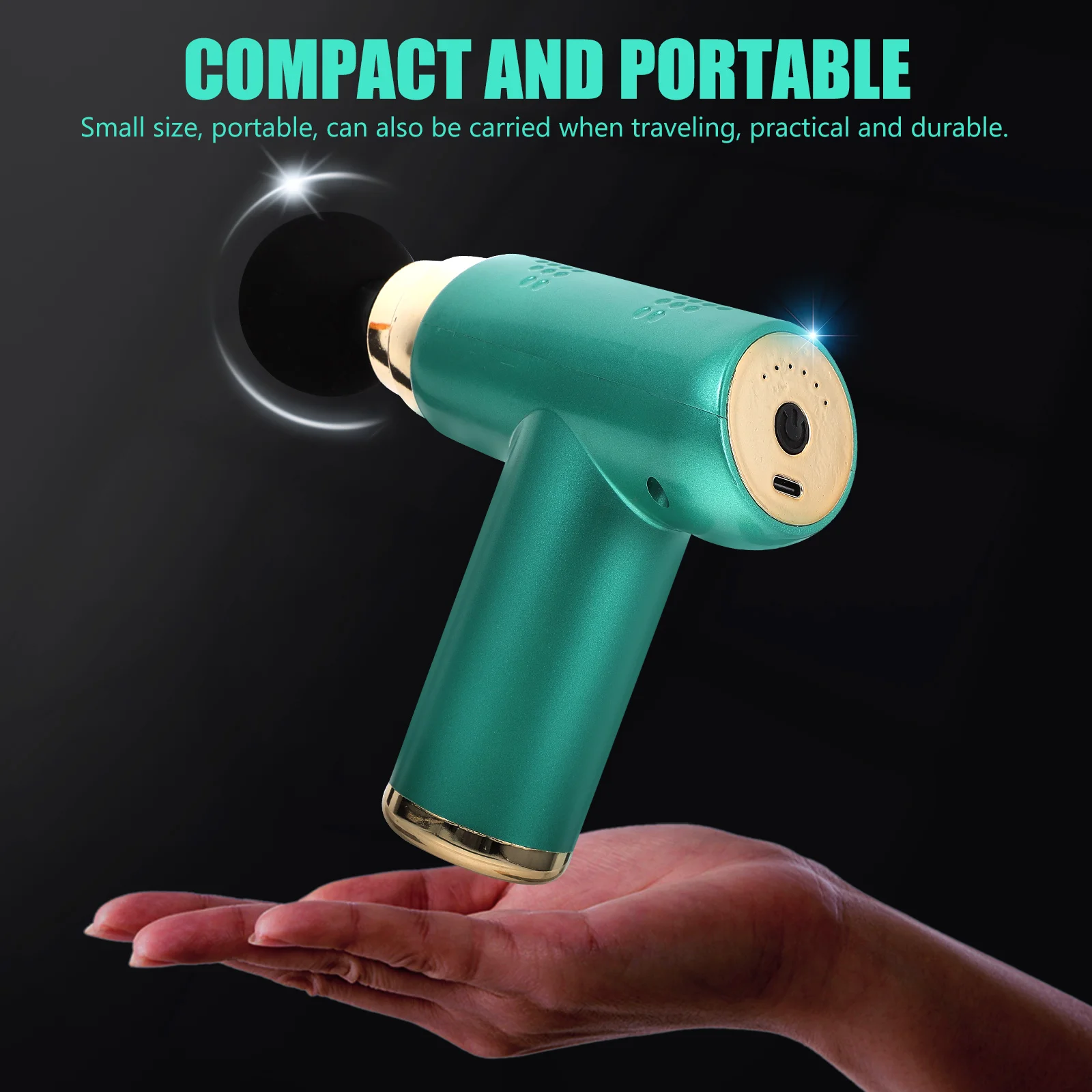 

Fascia Gun Massager Handheld Mini Muscle Tool ABS 6 Speed Adjustable Percussion Massager Portable Fitness Equipment With 4