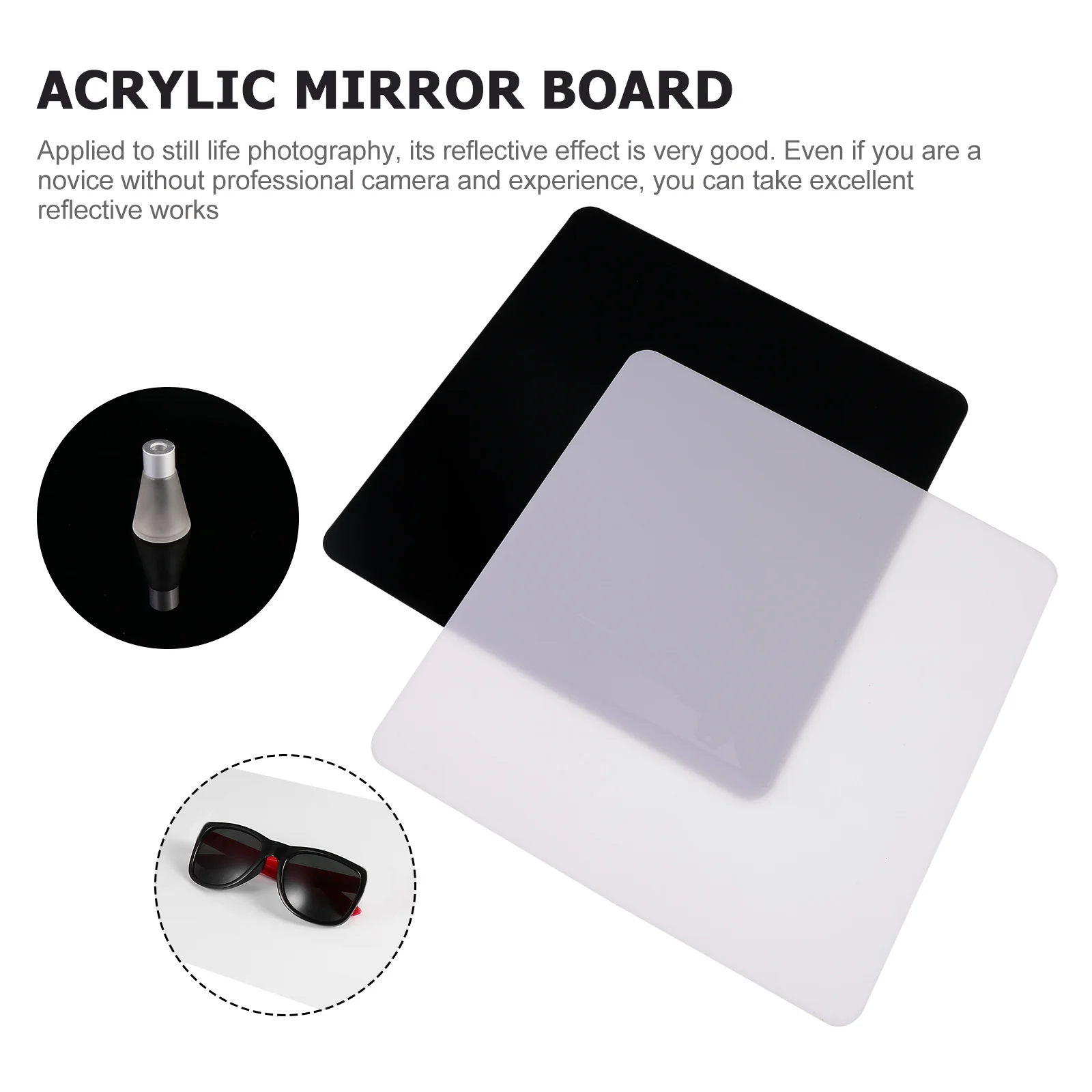 

2Pcs Acrylic Reflection Board Photography Props Jewelry Shooting Background Earrings Rings Necklace Bracelets Decor Accessories