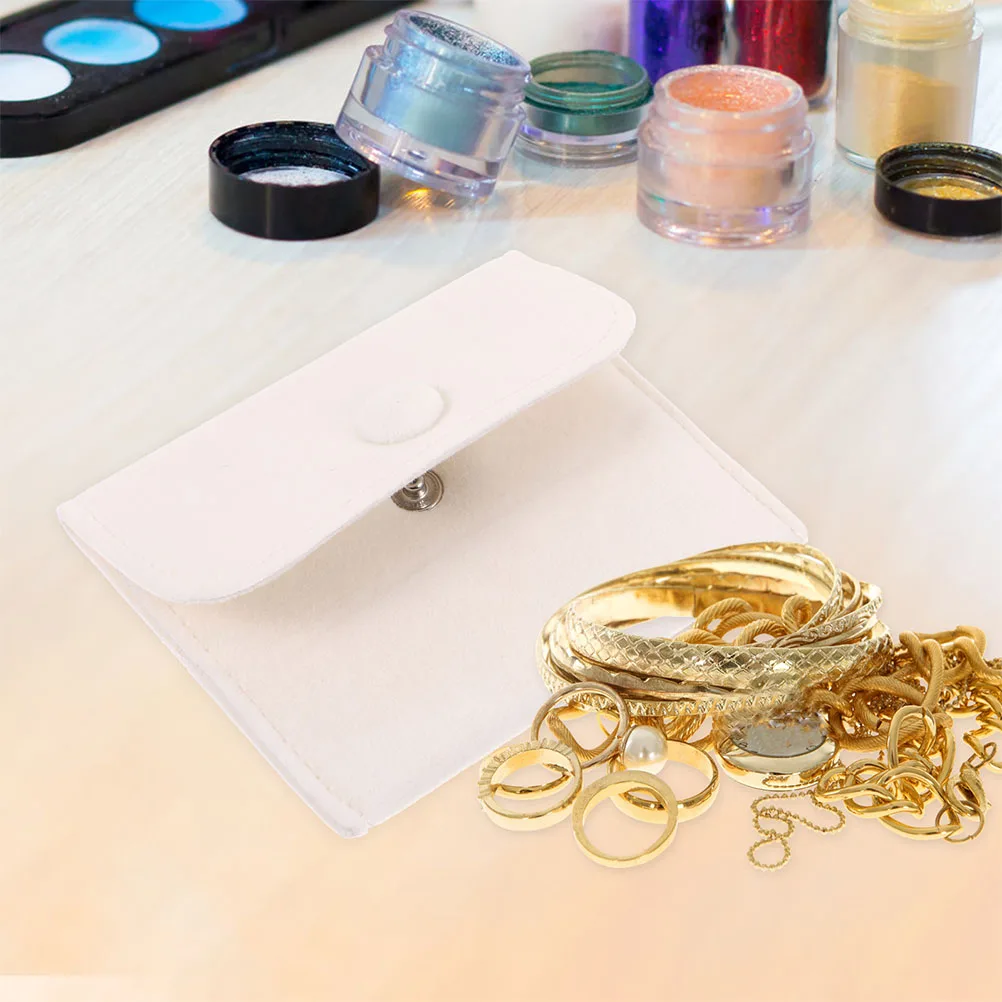 

2 Pcs Jewelry Storage Bag Velvet Earrings Necklaces 9 5x7 5cm Flannel Small Packing Travel Pouches Bags Wedding Gift