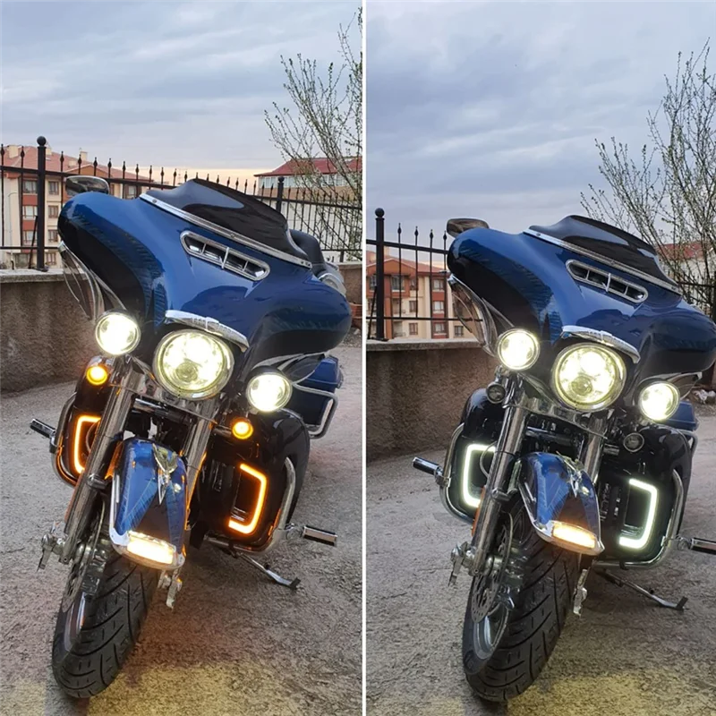 

Motorcycle LED Turn Signal Lights Fairing Grille For Touring Street Electra Glide Tri Glide FLHTK FLHTCU FLHTKSE