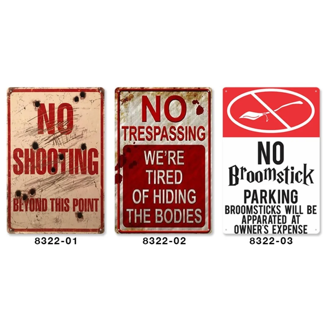 

vintage public warning signs tin picture background wall framelessdecorative hanging picture