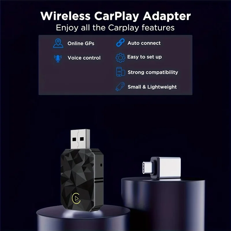 A37T-Voor Android Voor 2 In 1 Draadloze Carplay Adapter Mini Auto, 5 Ghz Wifi USB Type-C/Play Ondersteuning Nieuwe Plug