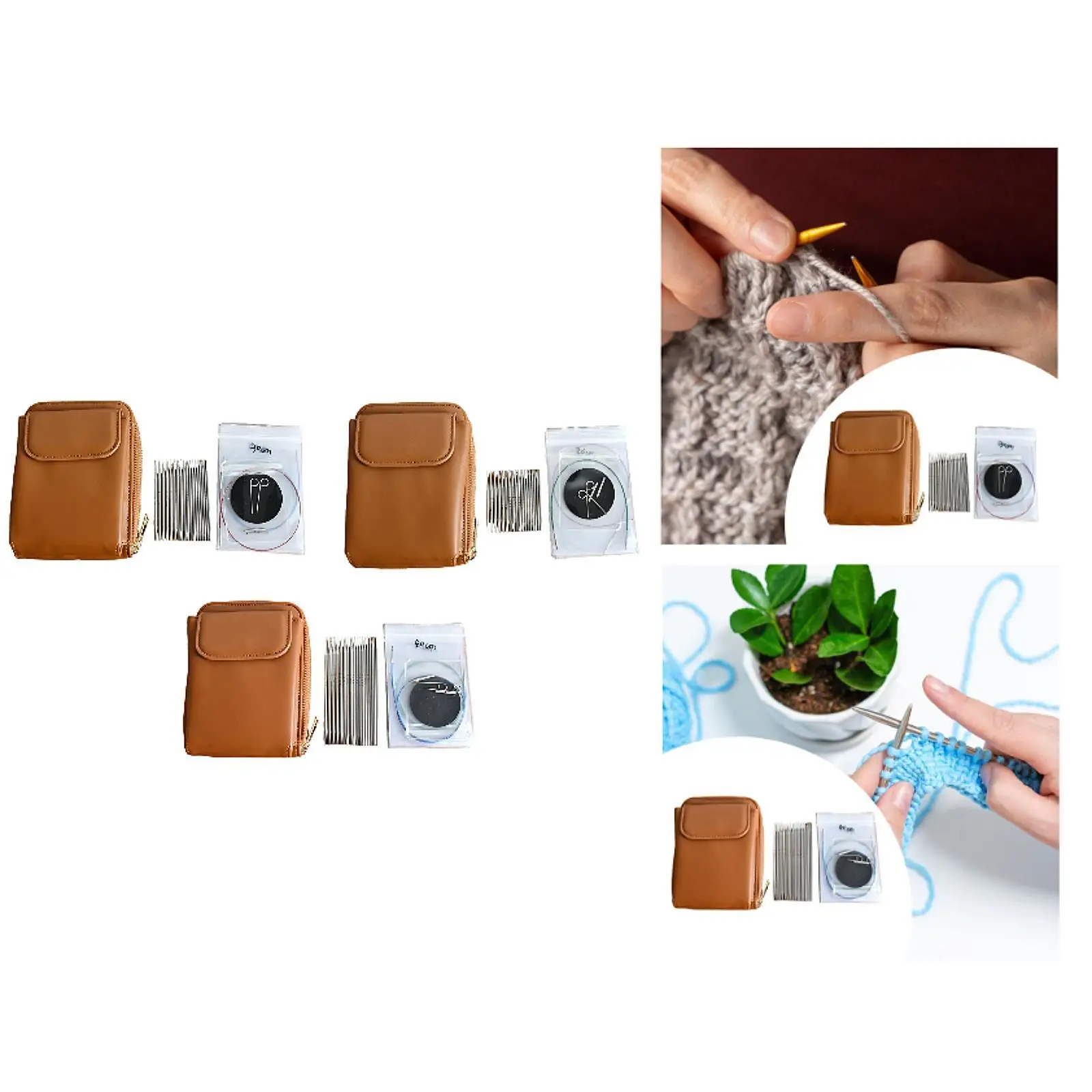 

Набор съемных вязальных спиц из нержавеющей стали со сменными насадками и сумкой для хранения, для вязания свитеров, шитья, вышивки, для бабушек