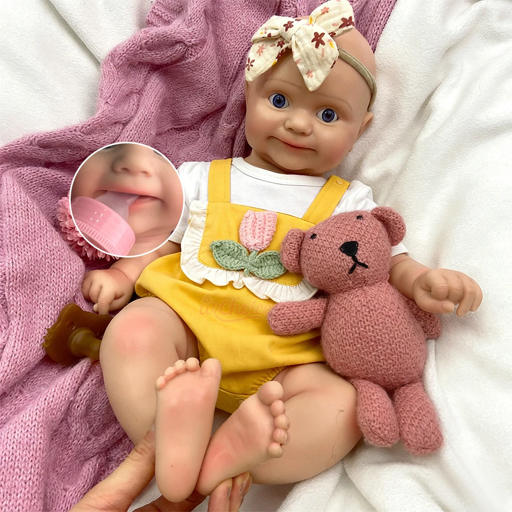 

20Inch Can Use Pacifiers Baby Girl Maddie Lifelike Silicone Reborn Doll Full Soft Weighted Comfort Doll for Elderly