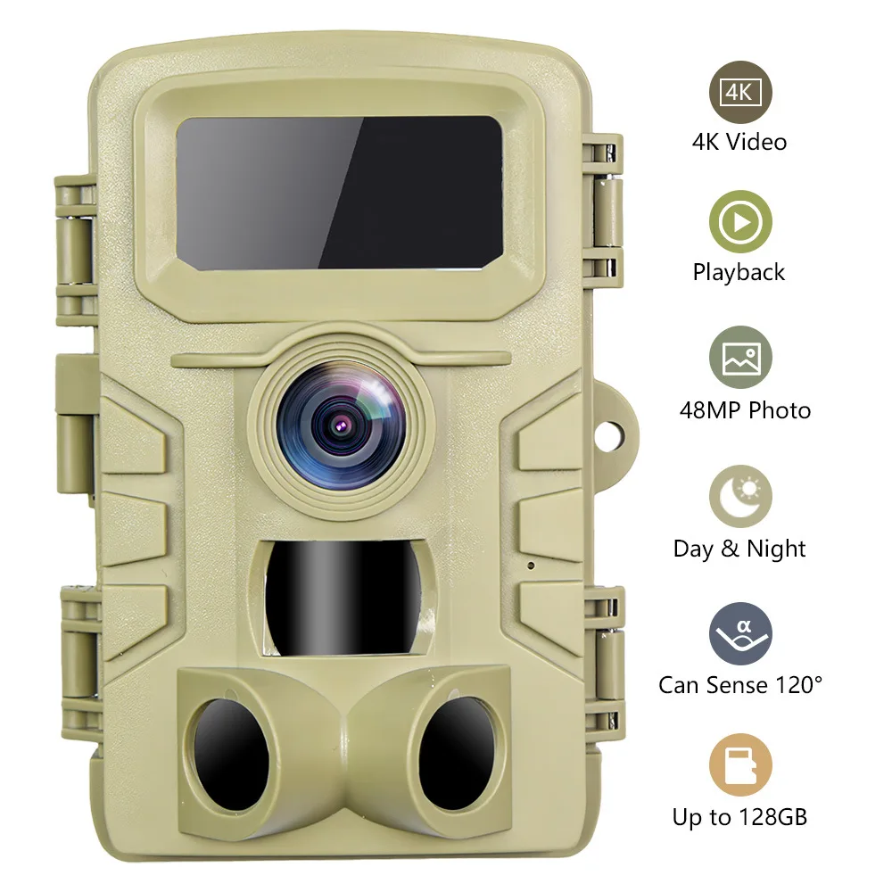 PR-701 Hunting Trail Camera 48MP Card IP66 Waterproof 20M PIR Motion Detection Wildlife Camera IR Night Vision Device