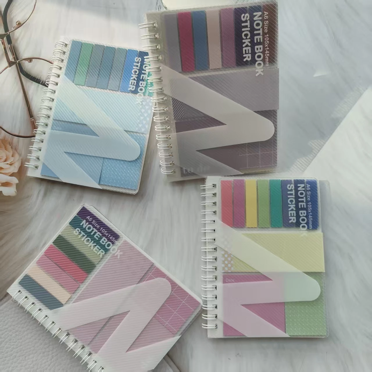 1pc Cute A6 Notebook Soft Loop Buckle Sticky Notes Business Learning for Office Study School Supplies Back to School Use