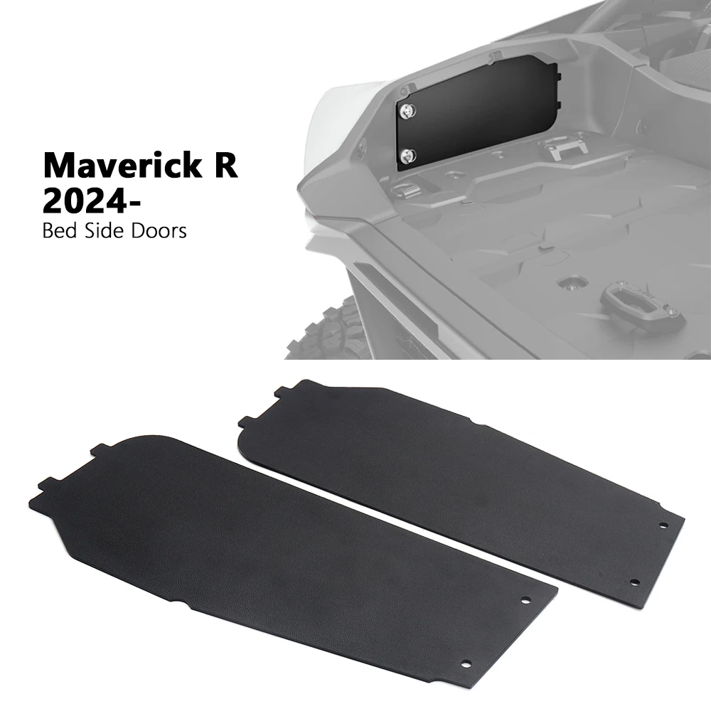 UTV New Rear Storage Bed Side Doors Black Kit For CAN-AM MAVERICK R For Can-Am Maverick R 2024