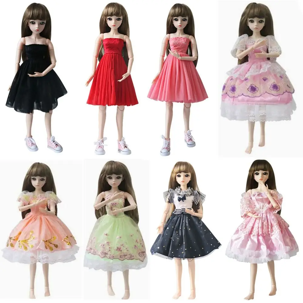 Handmade Lace Dresses Dress Up Fashion Elegant Princess DIY Accessories Birthday Gift Dolls Party Clothes for 1/3 Bjd 60cm Dolls